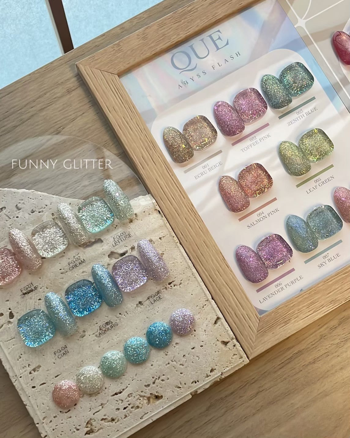 【QUE】FUNNY GLITTER(FG series)6色セット　1点のみ QUE】FUNNY GLITTER(FG series)全6色 – J.O.ONLINE