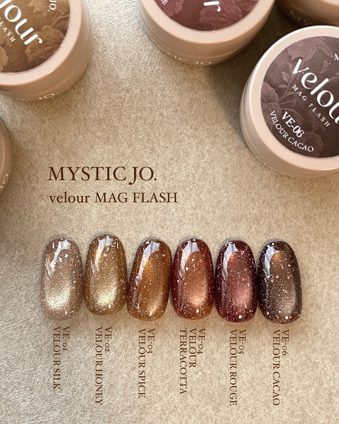 【MYSTIC JO.】VELOUR MAG FLASH / VE-01~06 (6color)
